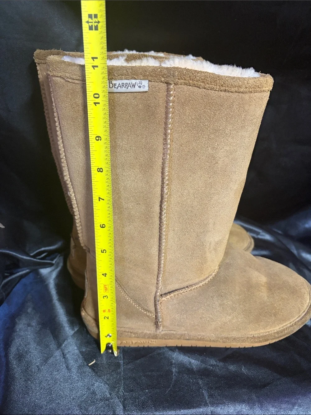 Bearpaw Classic Tall Suede Boots Chestnut Brown Size 9 Cozy Fall Winter